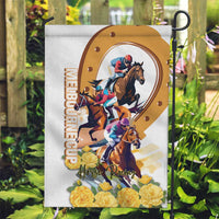 Melbourne Cup Australia Garden Flag Horse Racing Horseshoe Mix Yellow Roses - Wonder Print Shop