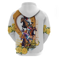 Melbourne Cup Australia Hoodie Horse Racing Horseshoe Mix Yellow Roses - Wonder Print Shop