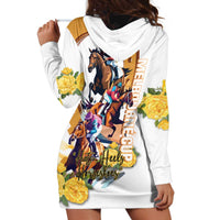 Melbourne Cup Australia Hoodie Dress Horse Racing Horseshoe Mix Yellow Roses - Wonder Print Shop