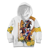 Melbourne Cup Australia Kid Hoodie Horse Racing Horseshoe Mix Yellow Roses - Wonder Print Shop