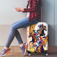 Melbourne Cup Australia Luggage Cover Horse Racing Horseshoe Mix Yellow Roses - Wonder Print Shop