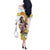Melbourne Cup Australia Off The Shoulder Long Sleeve Dress Horse Racing Horseshoe Mix Yellow Roses - Wonder Print Shop