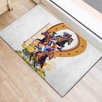 Melbourne Cup Australia Rubber Doormat Horse Racing Horseshoe Mix Yellow Roses - Wonder Print Shop