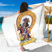 Melbourne Cup Australia Sarong Horse Racing Horseshoe Mix Yellow Roses - Wonder Print Shop