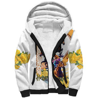 Melbourne Cup Australia Sherpa Hoodie Horse Racing Horseshoe Mix Yellow Roses - Wonder Print Shop