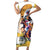 Melbourne Cup Australia Short Sleeve Bodycon Dress Horse Racing Horseshoe Mix Yellow Roses - Wonder Print Shop