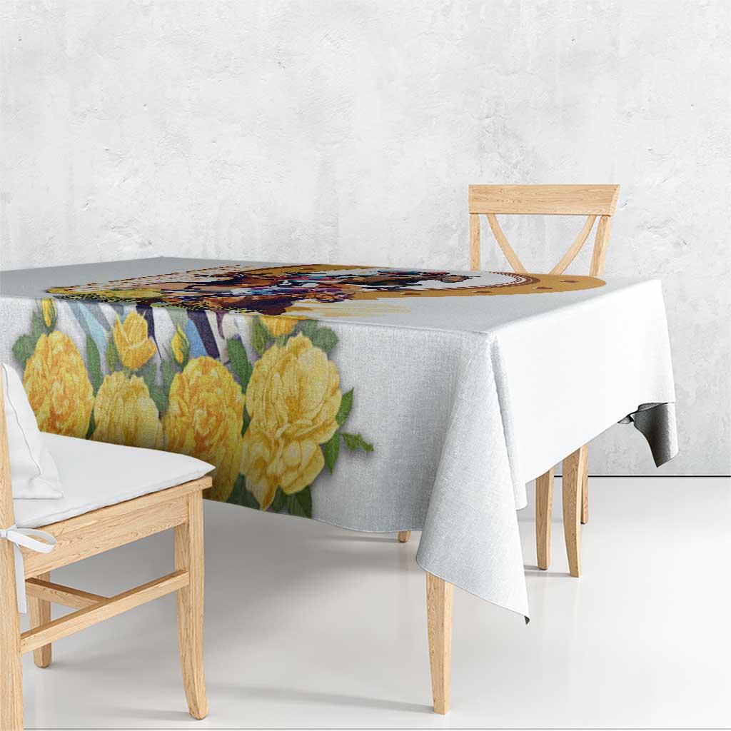 Melbourne Cup Australia Tablecloth Horse Racing Horseshoe Mix Yellow Roses - Wonder Print Shop