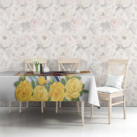 Melbourne Cup Australia Tablecloth Horse Racing Horseshoe Mix Yellow Roses - Wonder Print Shop