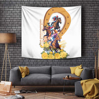 Melbourne Cup Australia Tapestry Horse Racing Horseshoe Mix Yellow Roses - Wonder Print Shop