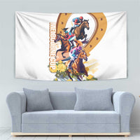 Melbourne Cup Australia Tapestry Horse Racing Horseshoe Mix Yellow Roses - Wonder Print Shop