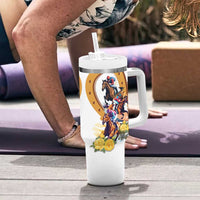 Melbourne Cup Australia Tumbler With Handle Horse Racing Horseshoe Mix Yellow Roses - Wonder Print Shop