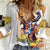 Melbourne Cup Australia Women Casual Shirt Horse Racing Horseshoe Mix Yellow Roses - Wonder Print Shop