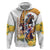 Melbourne Cup Australia Zip Hoodie Horse Racing Horseshoe Mix Yellow Roses - Wonder Print Shop