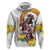Melbourne Cup Australia Zip Hoodie Horse Racing Horseshoe Mix Yellow Roses - Wonder Print Shop