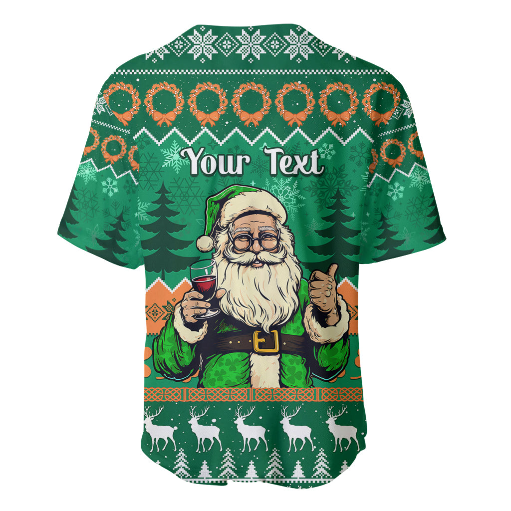 Personalised Ireland Christmas Baseball Jersey Irish Santa Claus Nollaig Shona Duit - Wonder Print Shop
