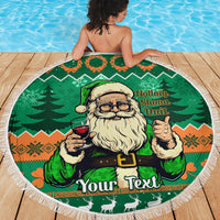 Personalised Ireland Christmas Beach Blanket Irish Santa Claus Nollaig Shona Duit - Wonder Print Shop