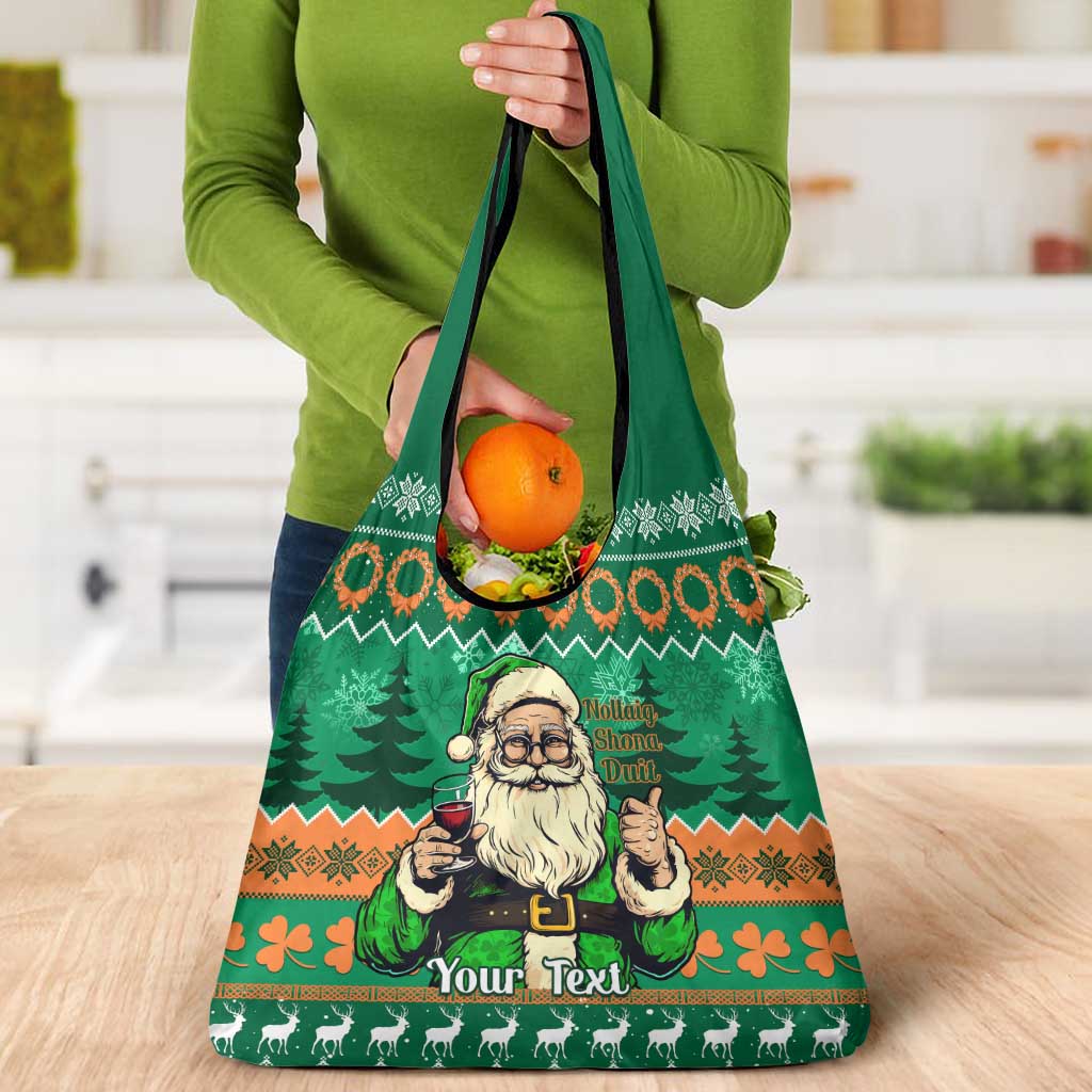 Personalised Ireland Christmas Grocery Bag Irish Santa Claus Nollaig Shona Duit