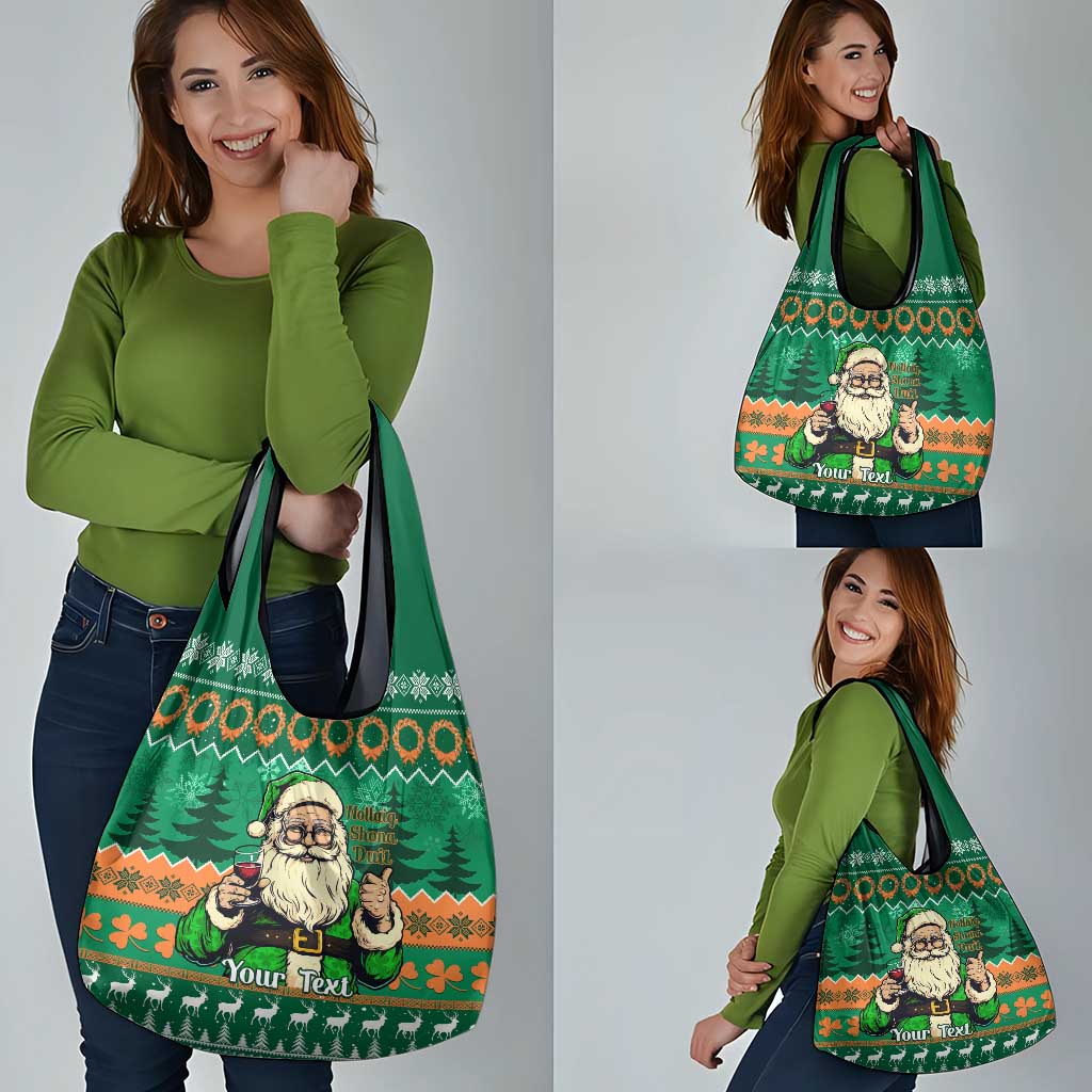 Personalised Ireland Christmas Grocery Bag Irish Santa Claus Nollaig Shona Duit