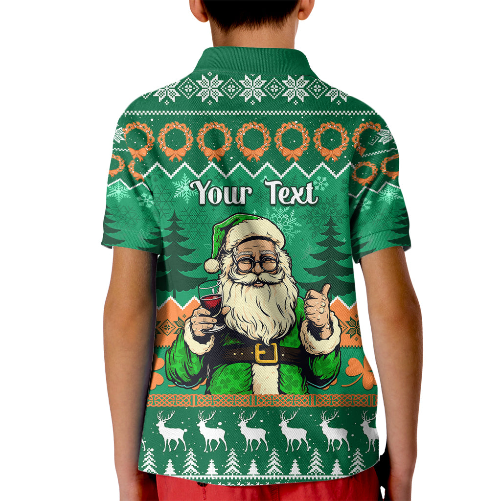 Personalised Ireland Christmas Kid Polo Shirt Irish Santa Claus Nollaig Shona Duit - Wonder Print Shop