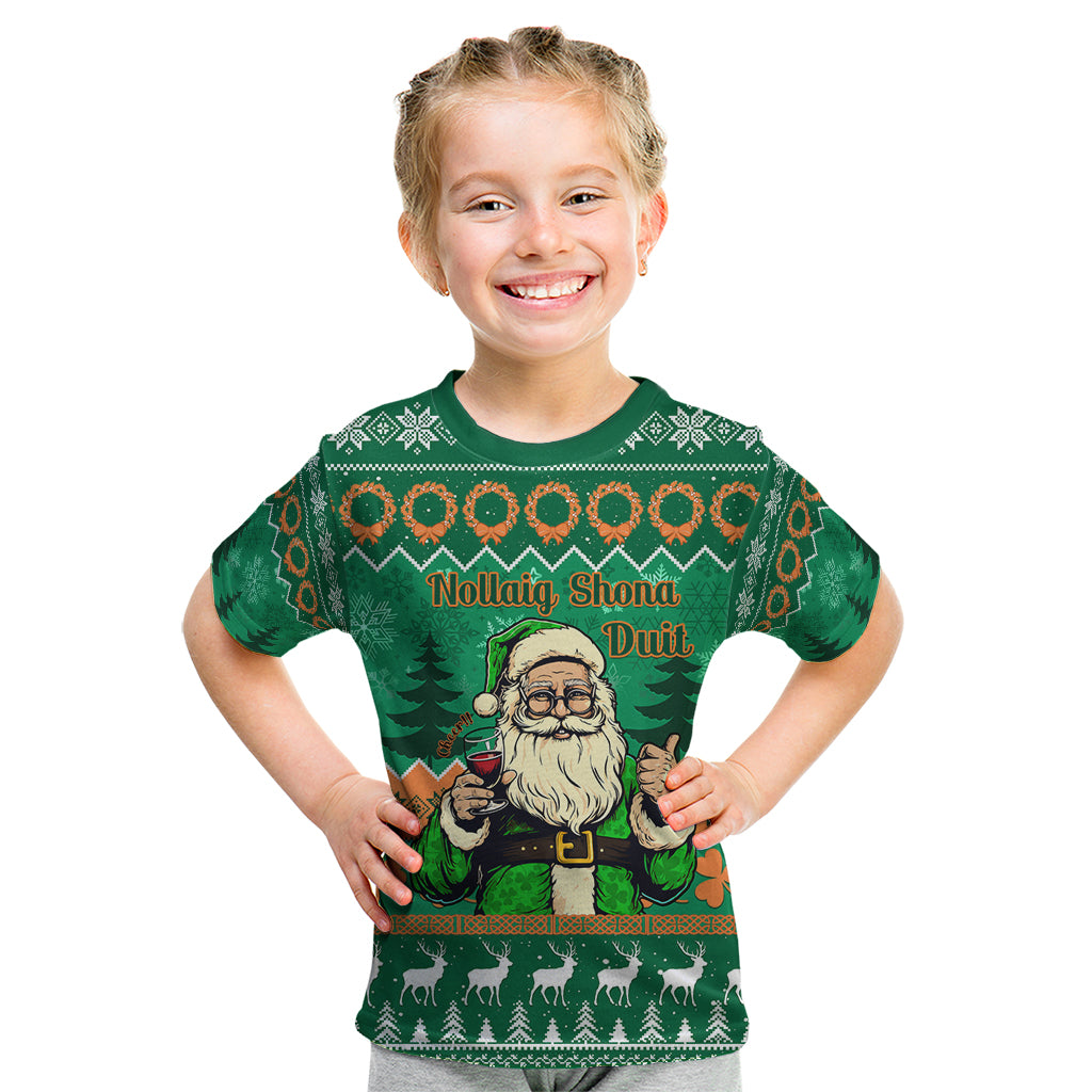 Personalised Ireland Christmas Kid T Shirt Irish Santa Claus Nollaig Shona Duit - Wonder Print Shop