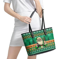 Personalised Ireland Christmas Leather Tote Bag Irish Santa Claus Nollaig Shona Duit - Wonder Print Shop