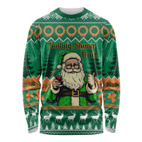 Personalised Ireland Christmas Long Sleeve Shirt Irish Santa Claus Nollaig Shona Duit - Wonder Print Shop