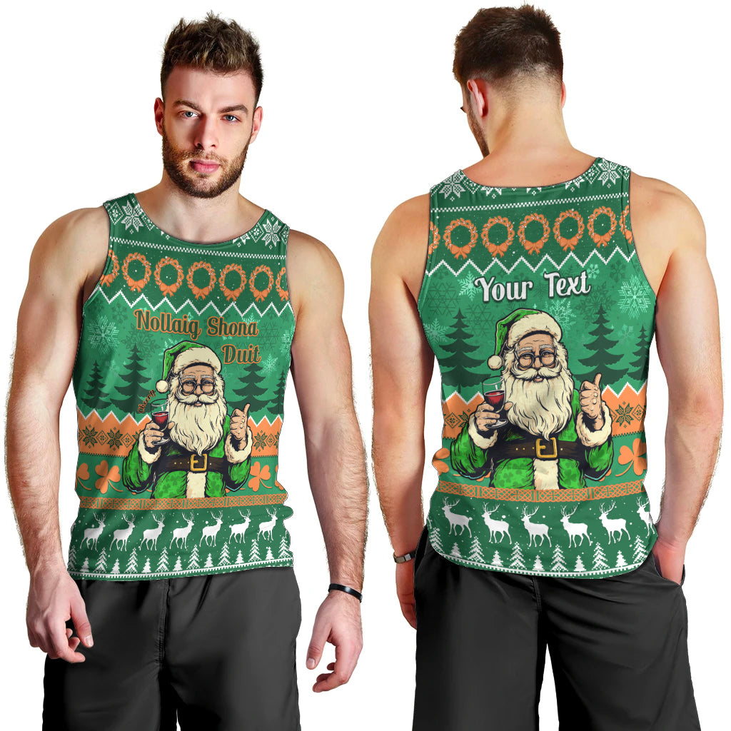 Personalised Ireland Christmas Men Tank Top Irish Santa Claus Nollaig Shona Duit - Wonder Print Shop