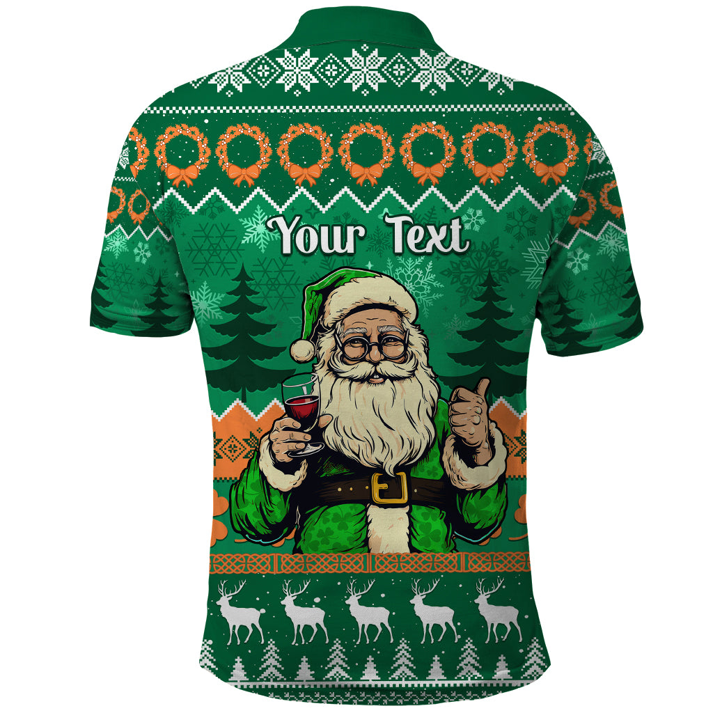 Personalised Ireland Christmas Polo Shirt Irish Santa Claus Nollaig Shona Duit - Wonder Print Shop