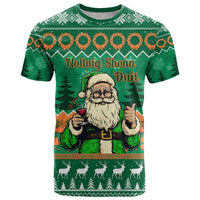 Personalised Ireland Christmas T Shirt Irish Santa Claus Nollaig Shona Duit - Wonder Print Shop