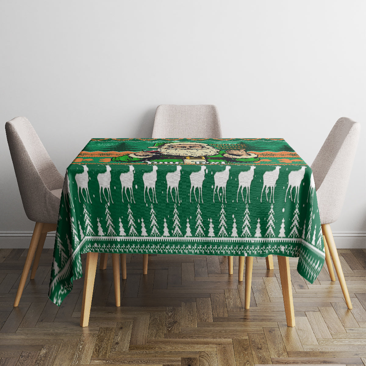 Personalised Ireland Christmas Tablecloth Irish Santa Claus Nollaig Shona Duit - Wonder Print Shop
