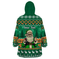 Personalised Ireland Christmas Wearable Blanket Hoodie Irish Santa Claus Nollaig Shona Duit - Wonder Print Shop