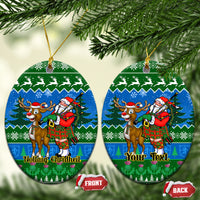 Personalised Scotland Christmas Ceramic Ornament Scottish Santa With Reindeer Nollaig Chridheil - Wonder Print Shop