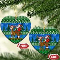 Personalised Scotland Christmas Ceramic Ornament Scottish Santa With Reindeer Nollaig Chridheil - Wonder Print Shop