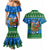 Personalised Scotland Christmas Couples Matching Mermaid Dress and Hawaiian Shirt Scottish Santa With Reindeer Nollaig Chridheil - Wonder Print Shop
