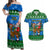 Personalised Scotland Christmas Couples Matching Off Shoulder Maxi Dress and Hawaiian Shirt Scottish Santa With Reindeer Nollaig Chridheil - Wonder Print Shop