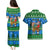 Personalised Scotland Christmas Couples Matching Puletasi Dress and Hawaiian Shirt Scottish Santa With Reindeer Nollaig Chridheil - Wonder Print Shop