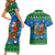 Personalised Scotland Christmas Couples Matching Short Sleeve Bodycon Dress and Hawaiian Shirt Scottish Santa With Reindeer Nollaig Chridheil - Wonder Print Shop