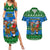 Personalised Scotland Christmas Couples Matching Summer Maxi Dress and Hawaiian Shirt Scottish Santa With Reindeer Nollaig Chridheil - Wonder Print Shop