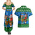 Personalised Scotland Christmas Couples Matching Summer Maxi Dress and Hawaiian Shirt Scottish Santa With Reindeer Nollaig Chridheil - Wonder Print Shop