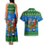 Personalised Scotland Christmas Couples Matching Tank Maxi Dress and Hawaiian Shirt Scottish Santa With Reindeer Nollaig Chridheil - Wonder Print Shop