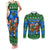 Personalised Scotland Christmas Couples Matching Tank Maxi Dress and Long Sleeve Button Shirt Scottish Santa With Reindeer Nollaig Chridheil - Wonder Print Shop