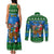 Personalised Scotland Christmas Couples Matching Tank Maxi Dress and Long Sleeve Button Shirt Scottish Santa With Reindeer Nollaig Chridheil - Wonder Print Shop