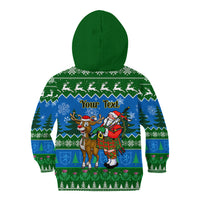 Personalised Scotland Christmas Kid Hoodie Scottish Santa With Reindeer Nollaig Chridheil - Wonder Print Shop