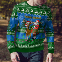 Personalised Scotland Christmas Ugly Christmas Sweater Scottish Santa With Reindeer Nollaig Chridheil - Wonder Print Shop