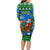Personalised Scotland Christmas Long Sleeve Bodycon Dress Scottish Santa With Reindeer Nollaig Chridheil - Wonder Print Shop