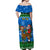 Personalised Scotland Christmas Off Shoulder Maxi Dress Scottish Santa With Reindeer Nollaig Chridheil - Wonder Print Shop