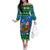 Personalised Scotland Christmas Off The Shoulder Long Sleeve Dress Scottish Santa With Reindeer Nollaig Chridheil - Wonder Print Shop
