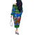 Personalised Scotland Christmas Off The Shoulder Long Sleeve Dress Scottish Santa With Reindeer Nollaig Chridheil - Wonder Print Shop