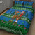 Personalised Scotland Christmas Quilt Bed Set Scottish Santa With Reindeer Nollaig Chridheil - Wonder Print Shop