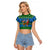 Personalised Scotland Christmas Raglan Cropped T Shirt Scottish Santa With Reindeer Nollaig Chridheil - Wonder Print Shop